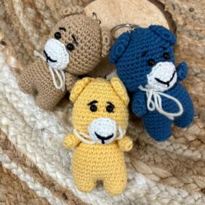 Snuggle Bear Crochet Key Chain
